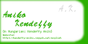 aniko kendeffy business card